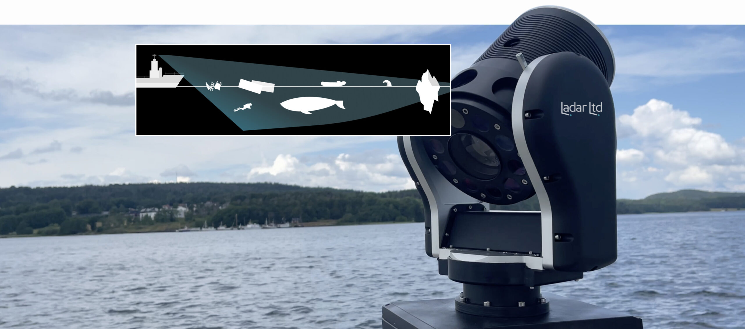 Ladar Sensor Suite picture along side a graph of the ocean surface.